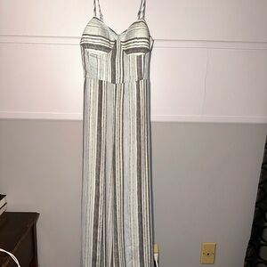 Blue and White Striped Jumpsuit